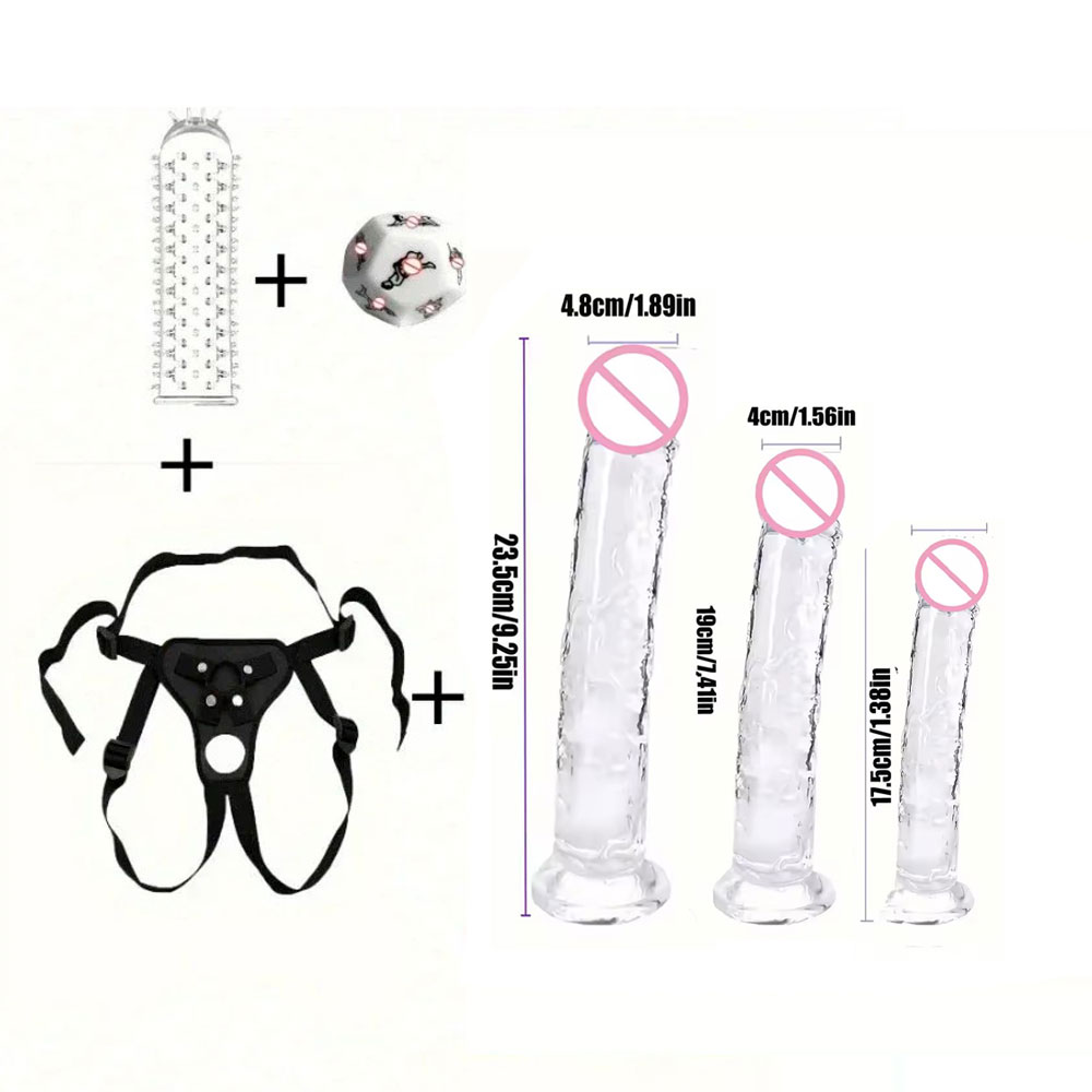 Arnes-Cinturon-consolador-realista-regalos-transparentes