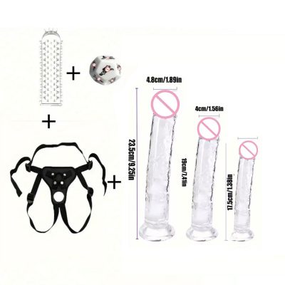 Arnes-Cinturon-consolador-realista-regalos-transparentes